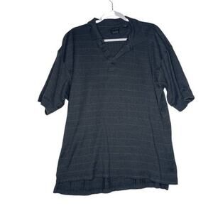 IZOD Mens Shirt Size L Gray Plaid Short Sleeve Collared Pullover Polo Shirt
